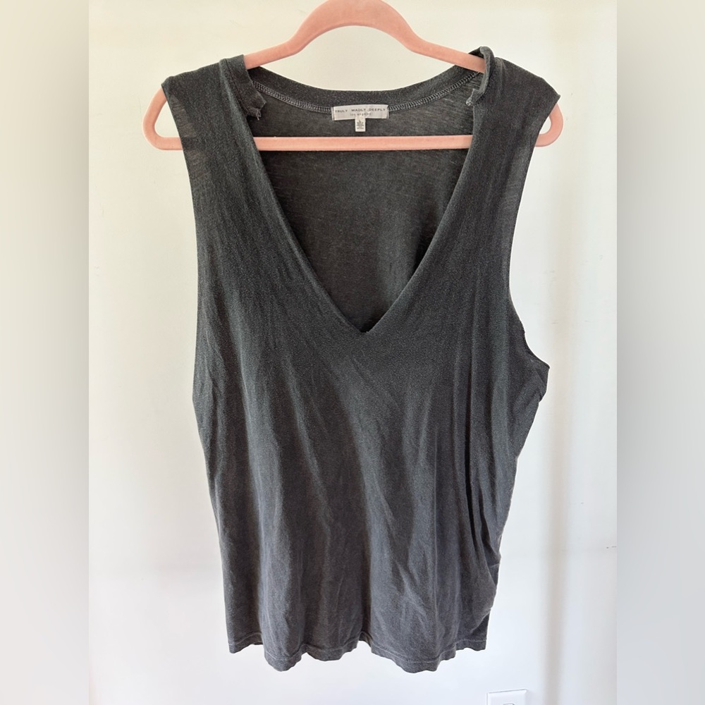 Truly Madly Deeply Gray Muscle Tank